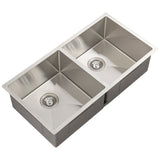Retto II 875mm x 450mm x 230mm Stainless Steel Double Sink, Brushed SS Nickel