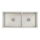 Retto II 975mm x 450mm x 230mm Stainless Steel Double Sink, Brushed SS Nickel