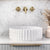 Kyklos Groove Round Fluted 395mm Above-Counter Marble Basin, Honed Carrara