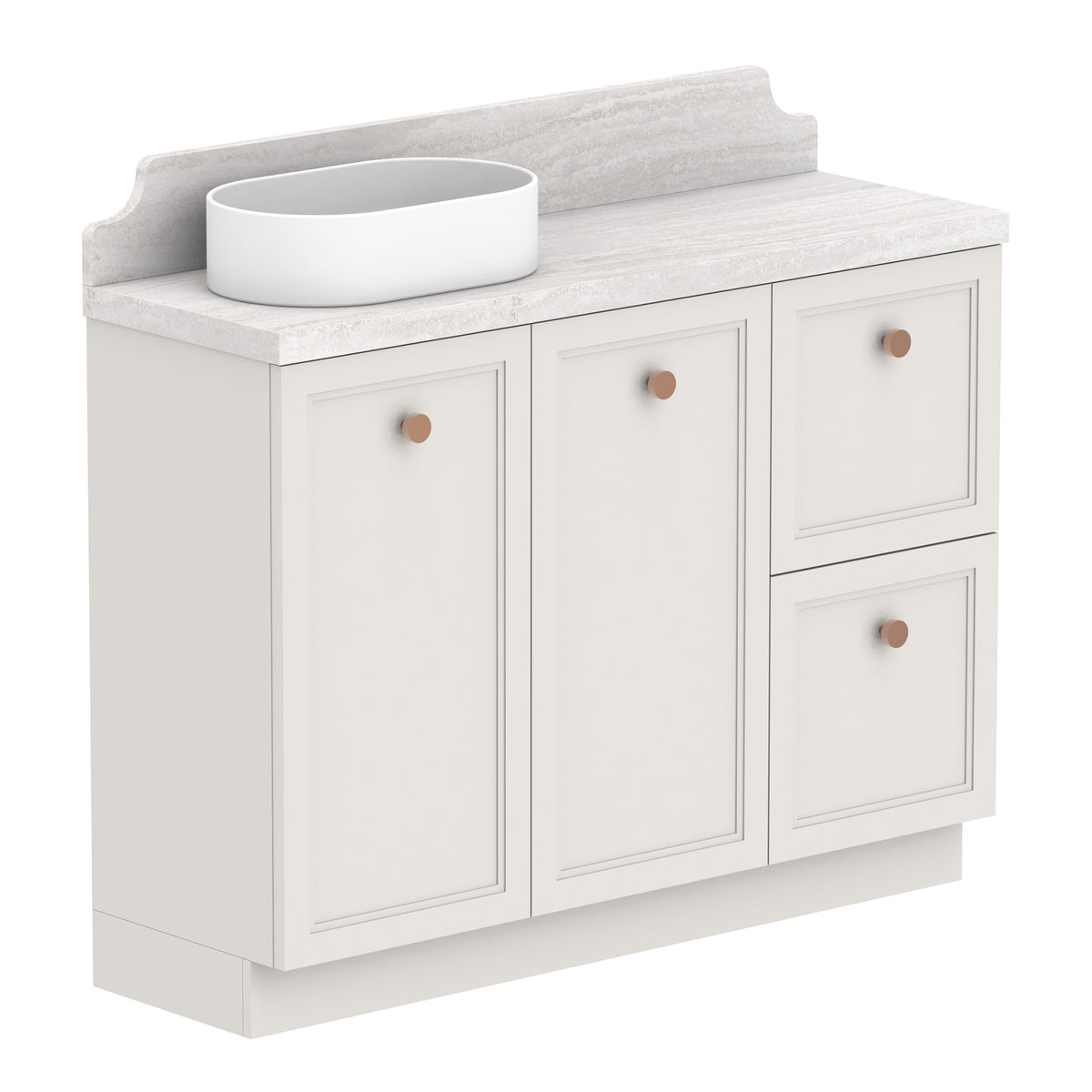 ADP Mabel Ensuite Floor Mount 1200mm Single Left Offset Bowl Vanity Cabinet