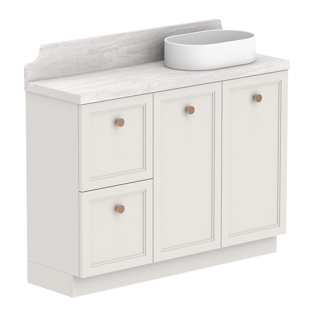 ADP Mabel Ensuite Floor Mount 1200mm Single Right Offset Bowl Vanity Cabinet