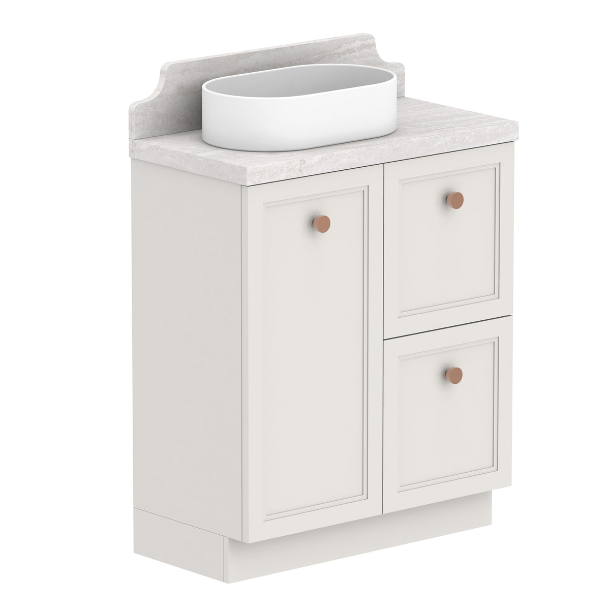 ADP Mabel Ensuite Floor Mount 750mm Single Left Offset Bowl Vanity Cabinet