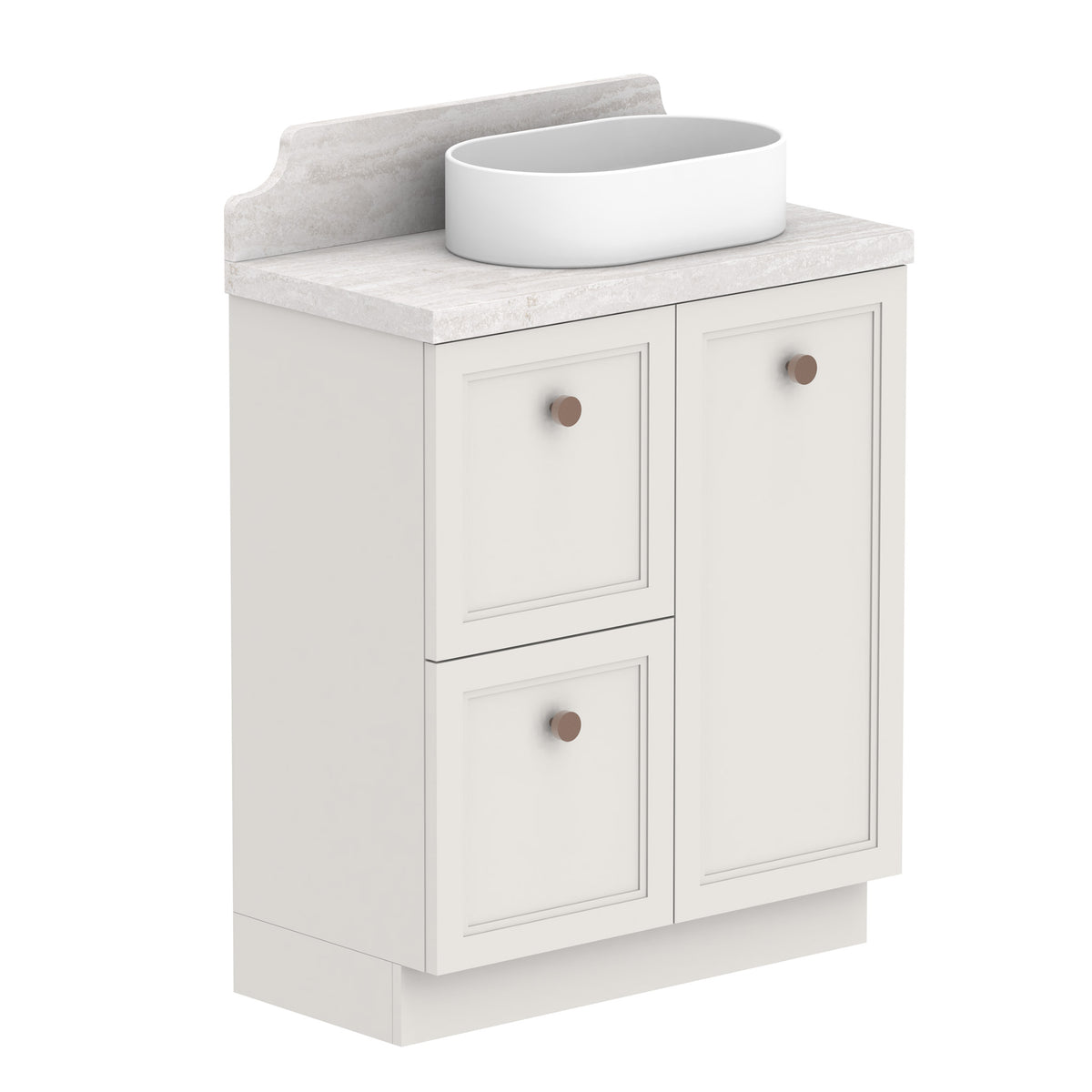 ADP Mabel Ensuite Floor Mount 750mm Single Right Offset Bowl Vanity Cabinet