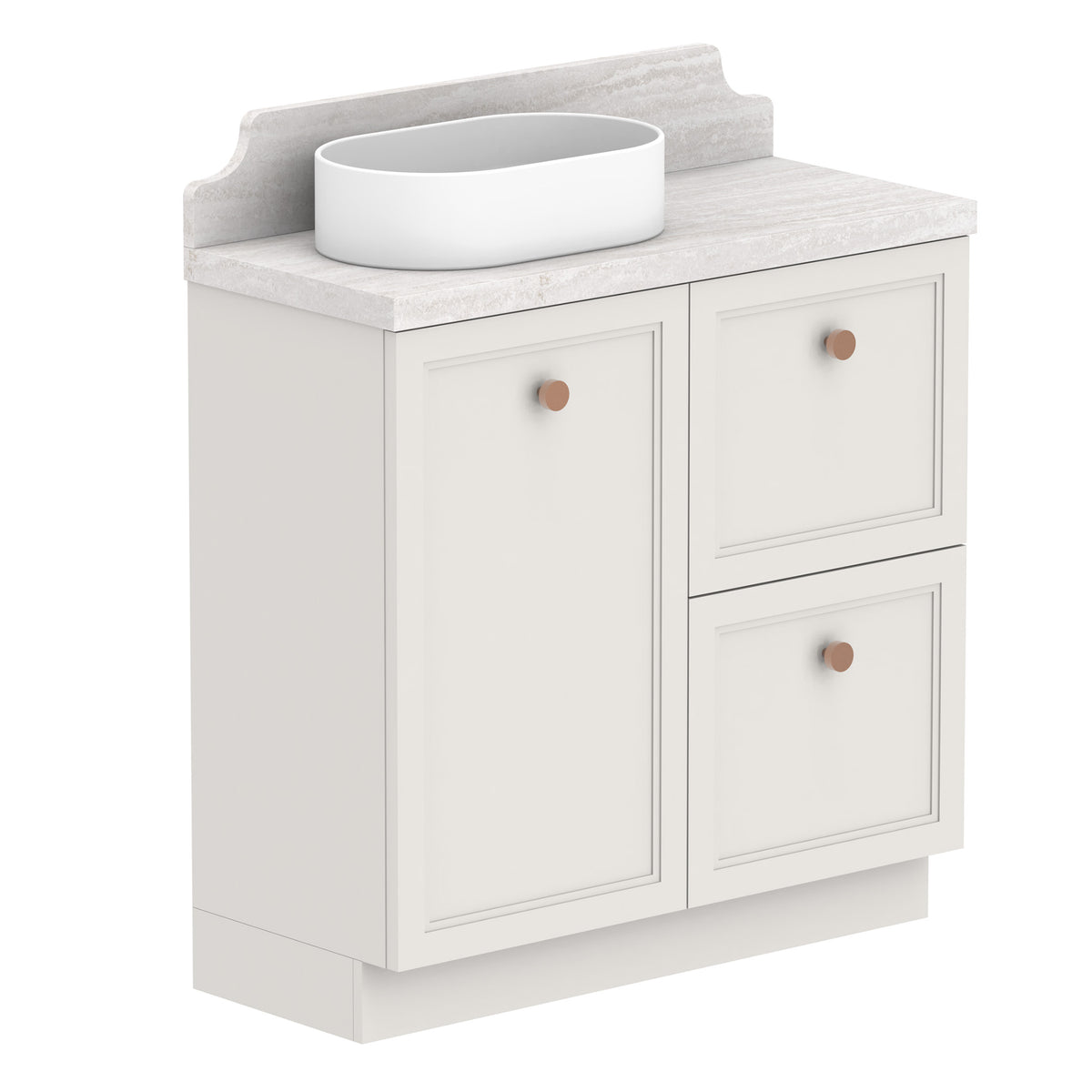 ADP Mabel Ensuite Floor Mount 900mm Single Left Offset Bowl Vanity Cabinet