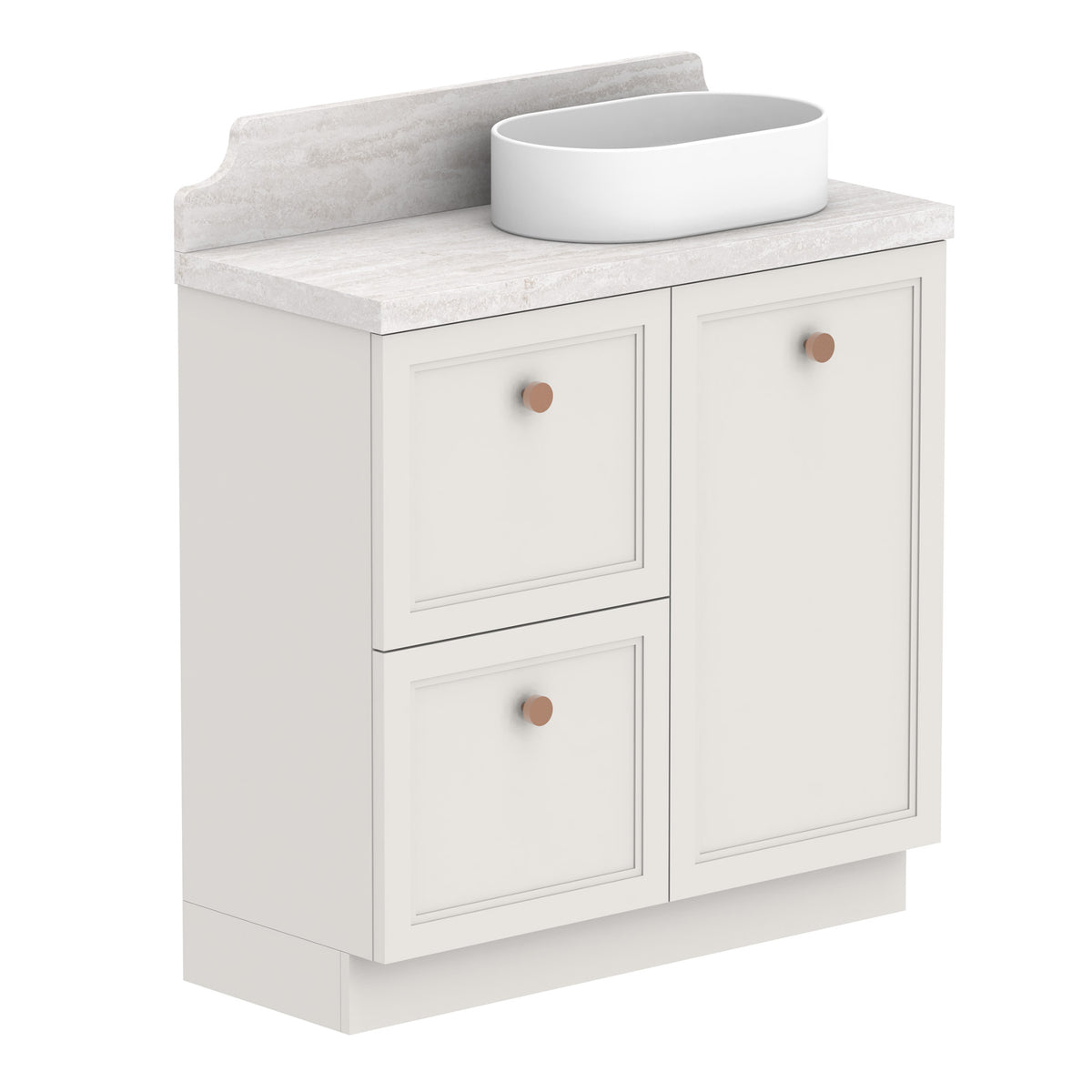 ADP Mabel Ensuite Floor Mount 900mm Single Right Offset Bowl Vanity Cabinet