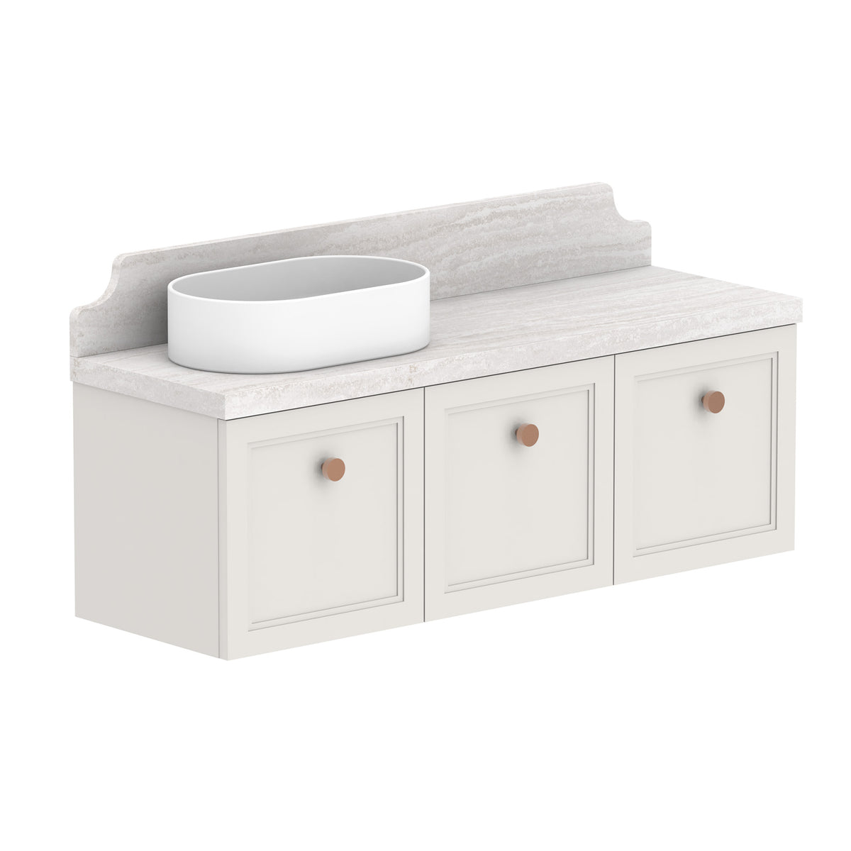 ADP Mabel Ensuite Wall Hung 1200mm Single Left Offset Bowl Vanity Cabinet