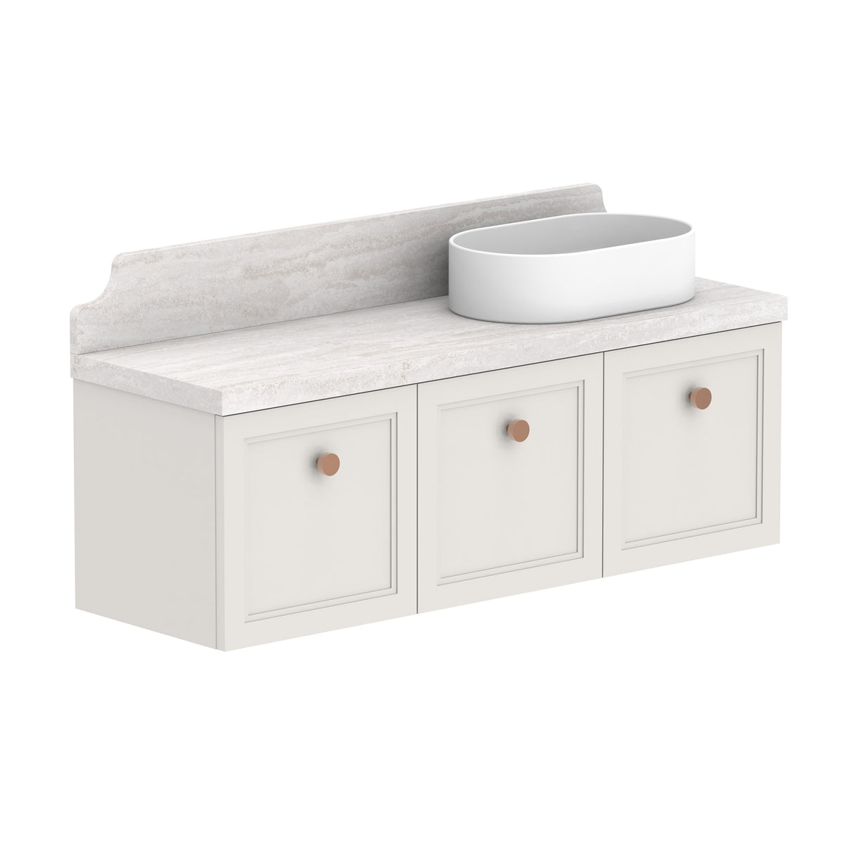 ADP Mabel Ensuite Wall Hung 1200mm Single Right Offset Bowl Vanity Cabinet