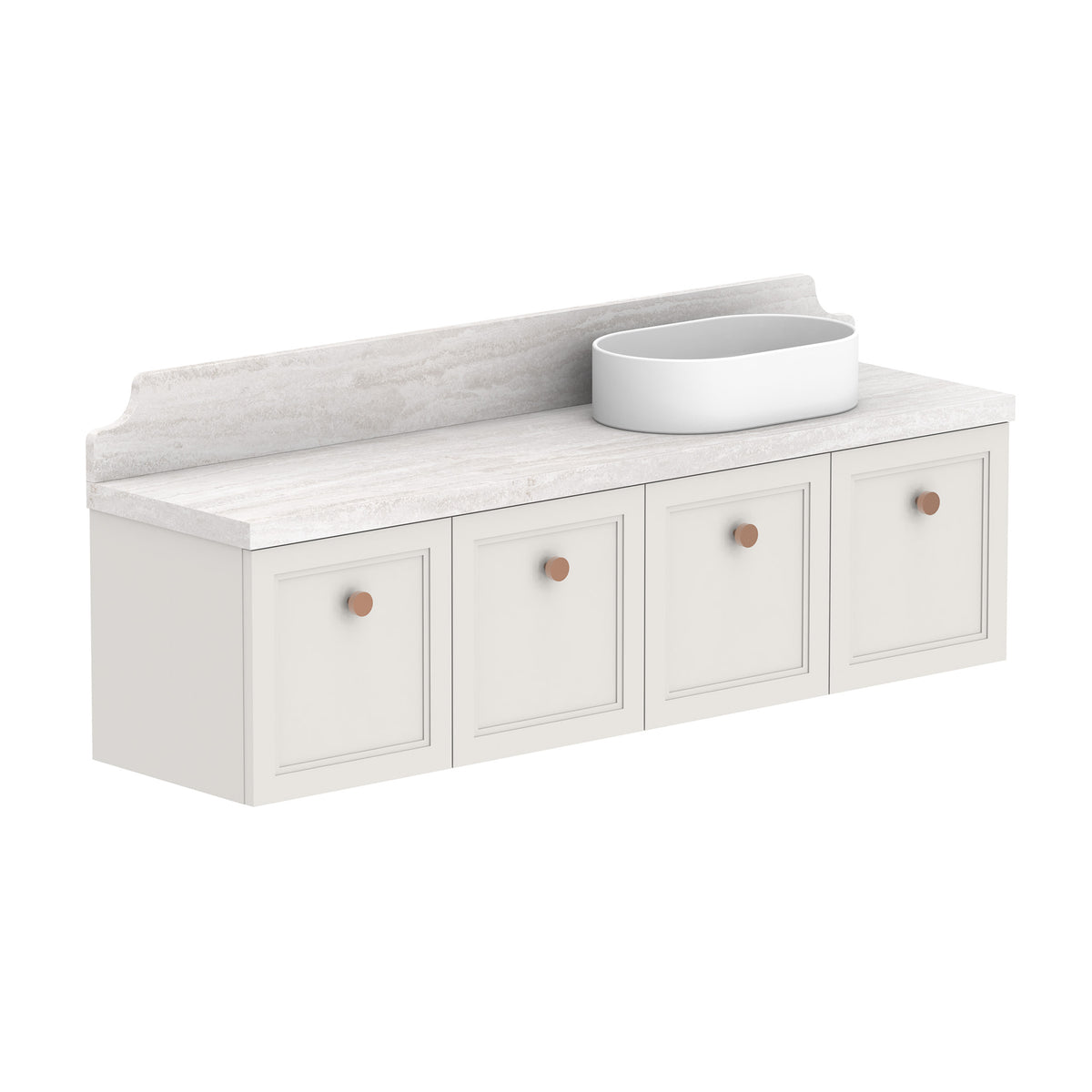 ADP Mabel Ensuite Wall Hung 1500mm Single Right Offset Bowl Vanity Cabinet