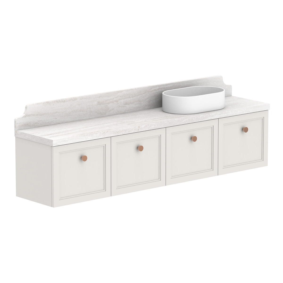 ADP Mabel Ensuite Wall Hung 1800mm Single Right Offset Bowl Vanity Cabinet
