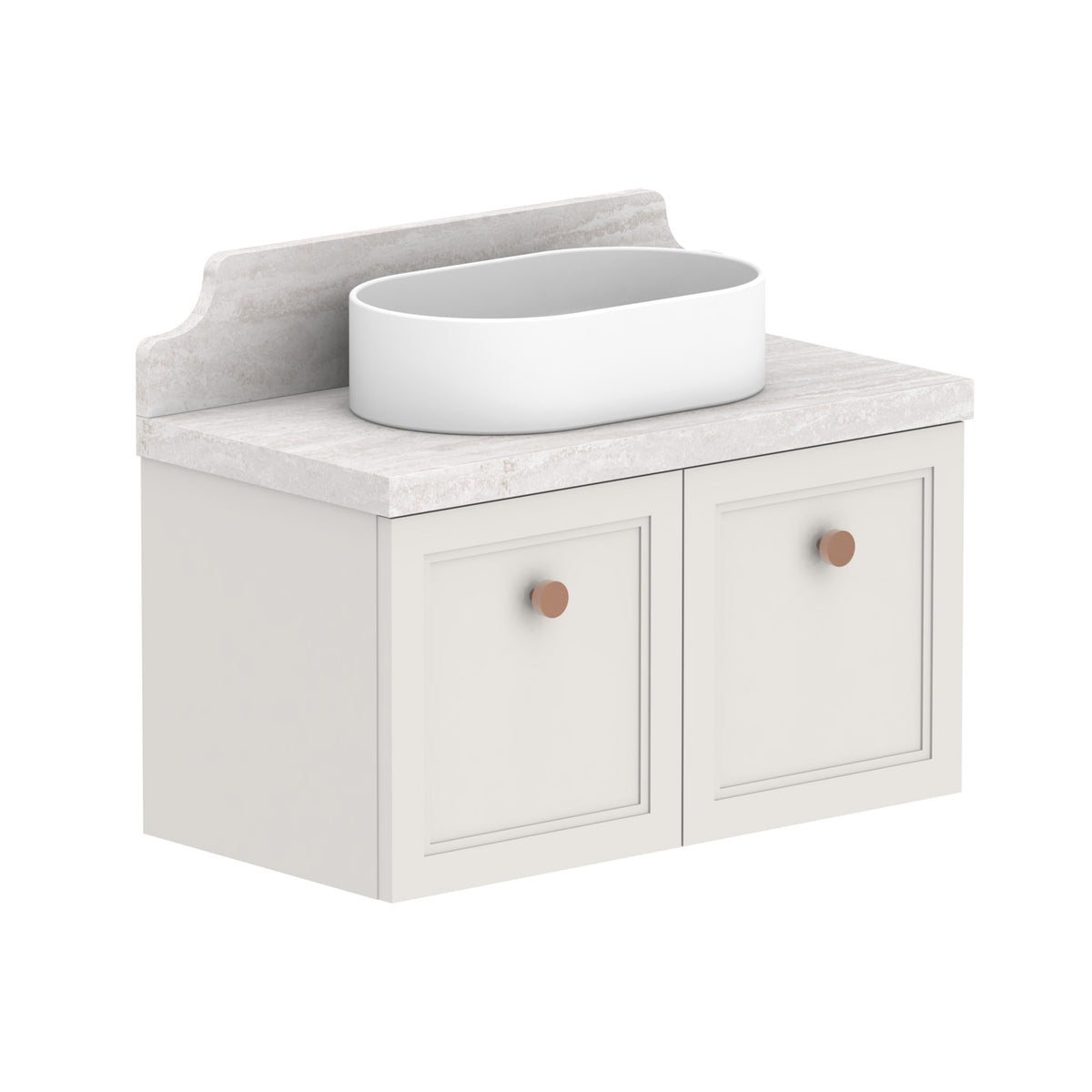 ADP Mabel Ensuite Wall Hung 750mm Single Center Bowl Vanity Cabinet
