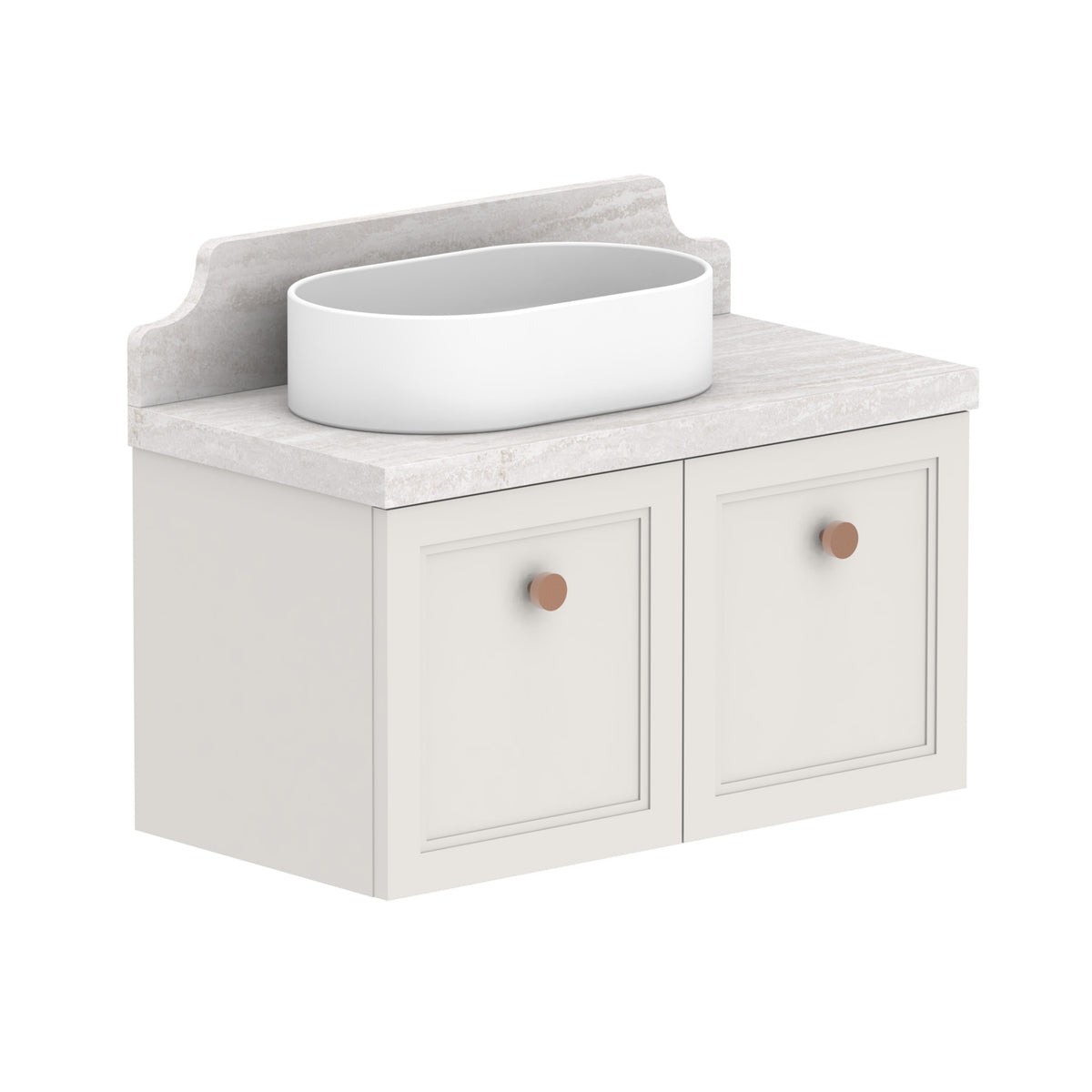 ADP Mabel Ensuite Wall Hung 750mm Single Left Offset Bowl Vanity Cabinet