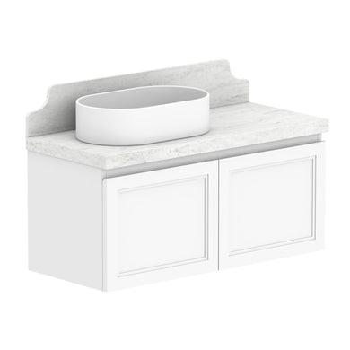 ADP Mabel Ensuite Wall Hung 900mm Single Left Offset Bowl Vanity Cabinet