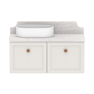 ADP Mabel Ensuite Wall Hung 900mm Single Left Offset Bowl Vanity Cabinet