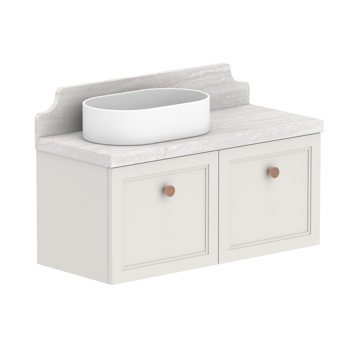 ADP Mabel Ensuite Wall Hung 900mm Single Left Offset Bowl Vanity Cabinet