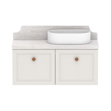 ADP Mabel Ensuite Wall Hung 900mm Single Right Offset Bowl Vanity Cabinet