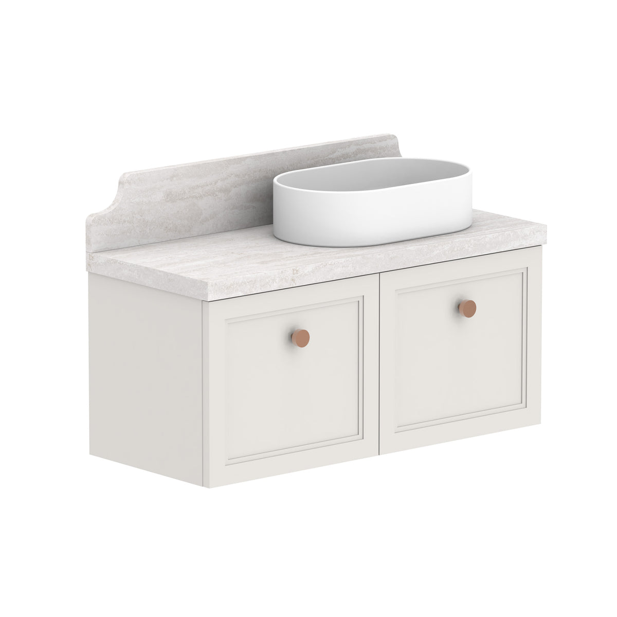 ADP Mabel Ensuite Wall Hung 900mm Single Right Offset Bowl Vanity Cabinet