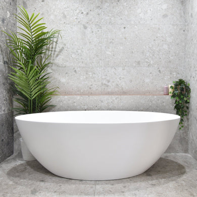 *Clearance* Kinka Egg 1700mm Oval Freestanding Bath, Gloss White