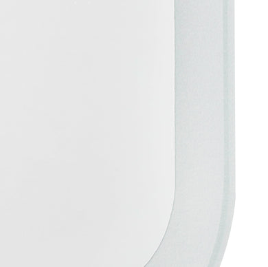 Retti Rectangular 600mm x 750mm Frontlit and Backlit LED Frameless Mirror with Frosted Glass Border and Demister