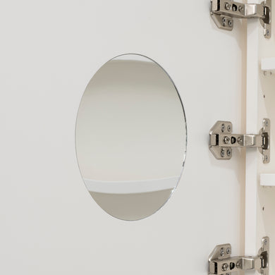 *Clearance* Tura Arch 800mm x 900mm Mirrored Shaving Cabinet with Exposed Shelf, Matte White
