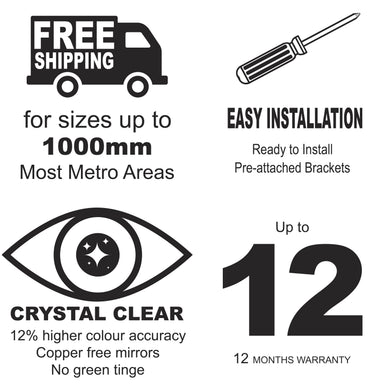 Radiant Jewel 600mm x 900mm Backlit LED Frameless Mirror with Jewelled Edge and Demister *Clearance Stock*