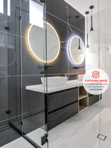 Circa Round 1000mm LED Mirror with Frosted Glass Border and Demister