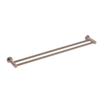 Nero Mecca Double Towel Rail 800mm | Brushed Bronze |