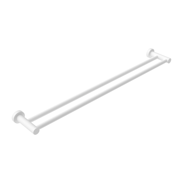 Nero Mecca Double Towel Rail 800mm | Matte White |