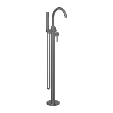 Nero Nova Round Floormount Mixer With Handshower | Gun Metal |