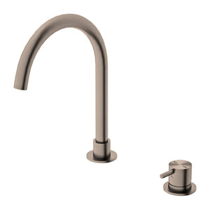 Nero Mecca Hob Basin Mixer and Spout (Round Spout), Brushed Bronze