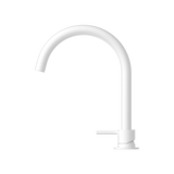 Nero Mecca Hob Basin Mixer and Spout (Round Spout) | Matte White |