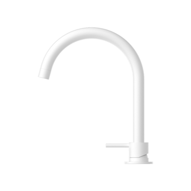 Nero Mecca Hob Basin Mixer and Spout (Round Spout) | Matte White |
