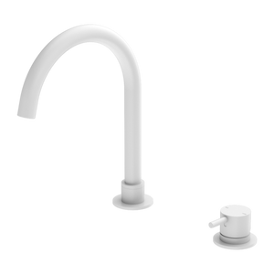 Nero Mecca Hob Basin Mixer and Spout (Round Spout), Matte White