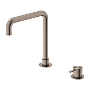 Nero Mecca Hob Basin Mixer and Spout (Square Spout), Brushed Bronze