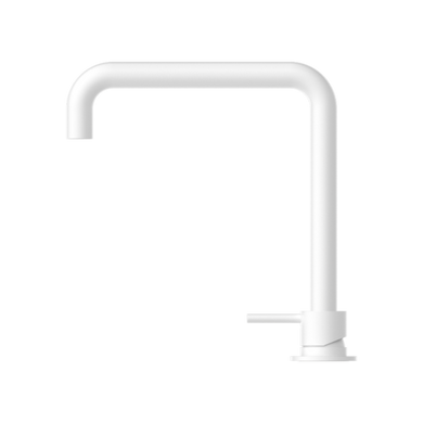 Nero Mecca Hob Basin Mixer and Spout (Square Spout) | Matte White |
