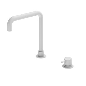 Nero Mecca Hob Basin Mixer and Spout (Square Spout), Matte White
