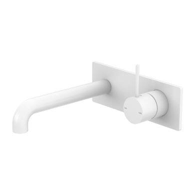 Nero Mecca Wall Basin Mixer Handle Up | Matte White|