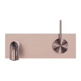 Nero Mecca Wall Basin Mixer Handle Up | Brushed Bronze |