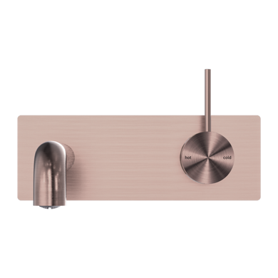 Nero Mecca Wall Basin Mixer Handle Up | Brushed Bronze |