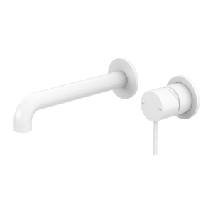 Nero Mecca Wall Basin Mixer (Separate Back Plate), Matte White