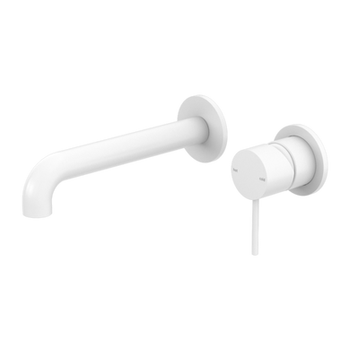 Nero Mecca Wall Basin Mixer (Separate Back Plate) | Matte White |
