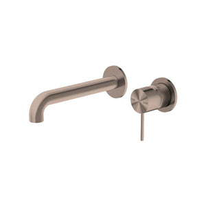 Nero Mecca Wall Basin Mixer (Separate Back Plate), Brushed Bronze