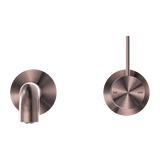 Nero Mecca Wall Basin Mixer Handle Up (Separate Back Plate) | Brushed Bronze |