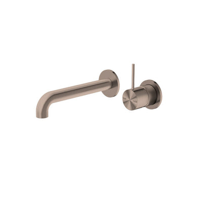 Nero Mecca Wall Basin Mixer Handle Up (Separate Back Plate) | Brushed Bronze |
