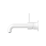 Nero Mecca Wall Basin Mixer Handle Up (Separate Back Plate) | Matte White |