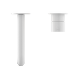 Nero Mecca Wall Basin Mixer Handle Up (Separate Back Plate) | Matte White |