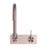 Nero Mecca Wall Basin Mixer Swivel Spout Handle Up | Brushed Bronze |