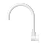 Nero Mecca Wall Basin Mixer Swivel Spout Handle Up | Matte White |
