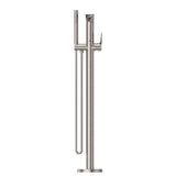 Nero Bianca Floor Standing Bath Mixer With Hand Shower | Brushed Nickel |
