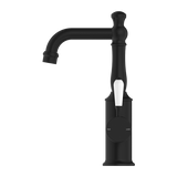 Nero York Basin Mixer With White Porcelain Lever | Matte Black |