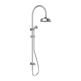 Nero York Twin Shower With White Porcelain Hand Shower | Chrome |